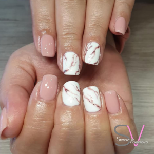 white marble nails