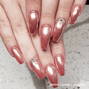 bronze chrome nails