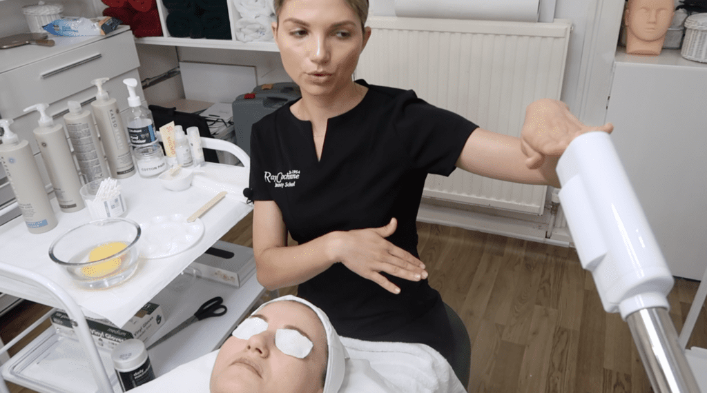 fifth step in professional facial treatment - Exfoliating