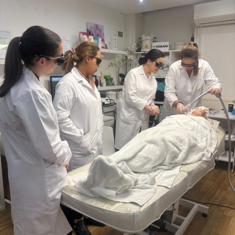 Learners receiving practical laser training at Ray Cochrane Academy