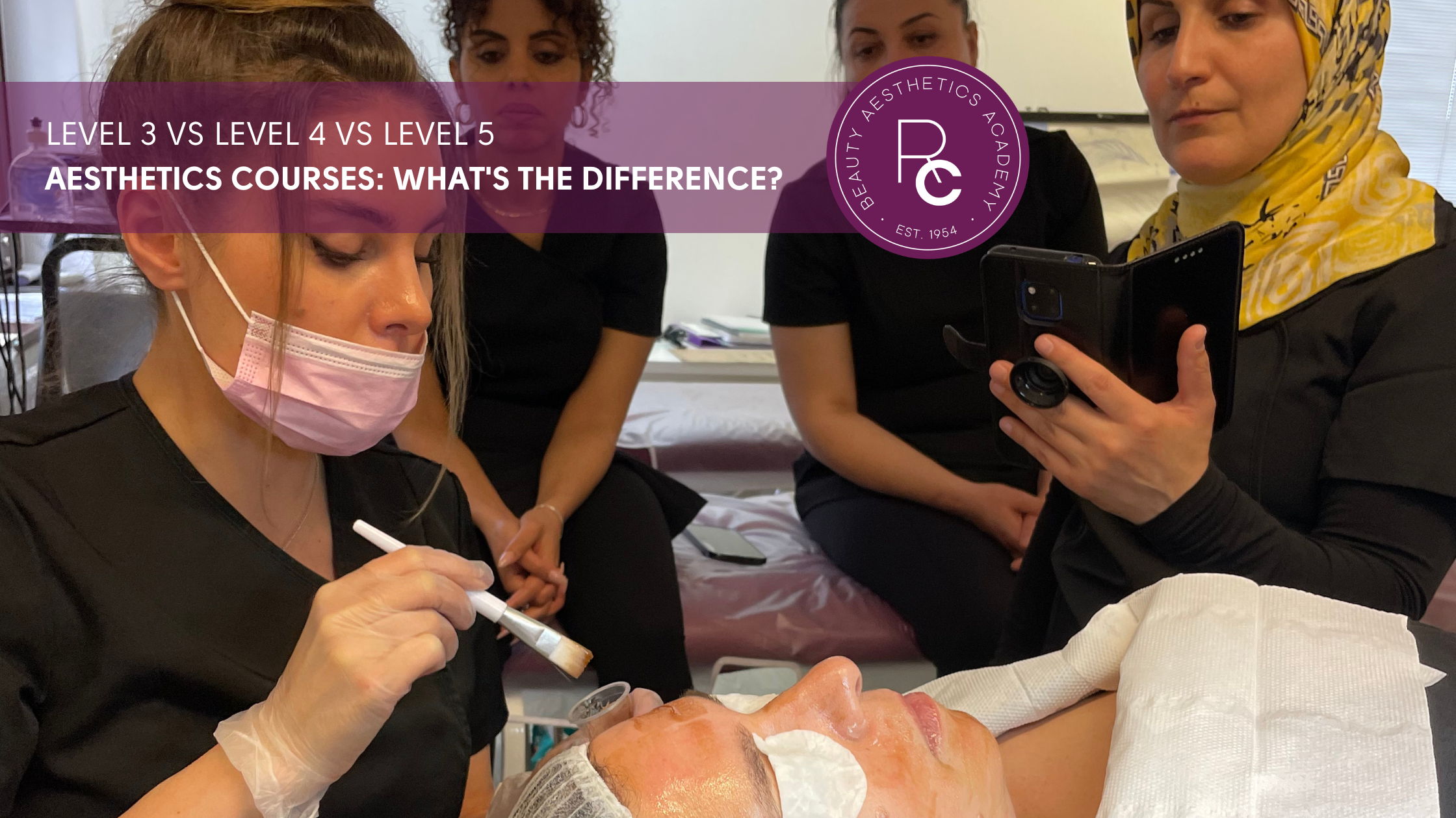 Aesthetics student completing supervised skin treatment training at Ray Cochrane Beauty School